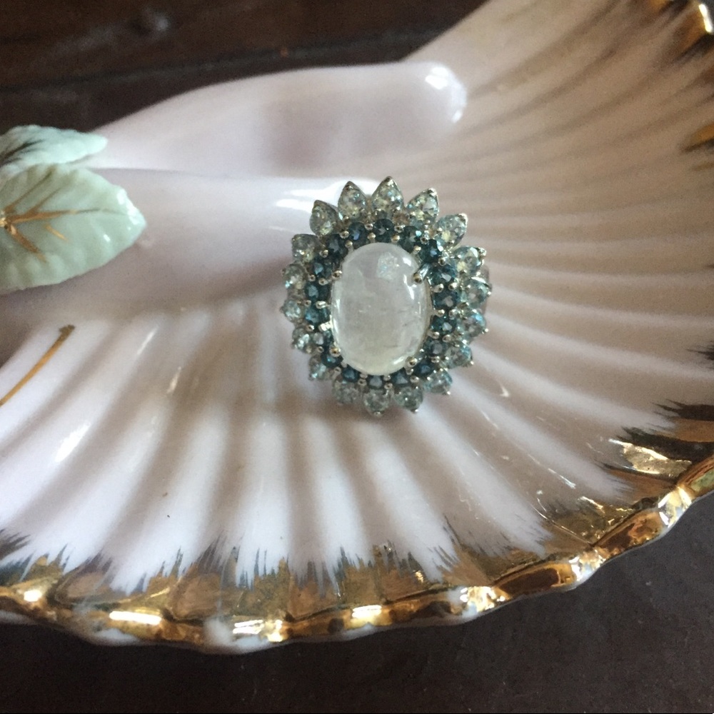 Elegant Sterling Silver and Blue Stone Ring. NWOT